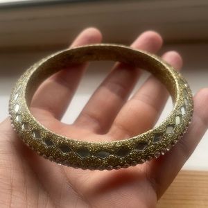 Vintage mirror mirrored Indian bangle rhinestone